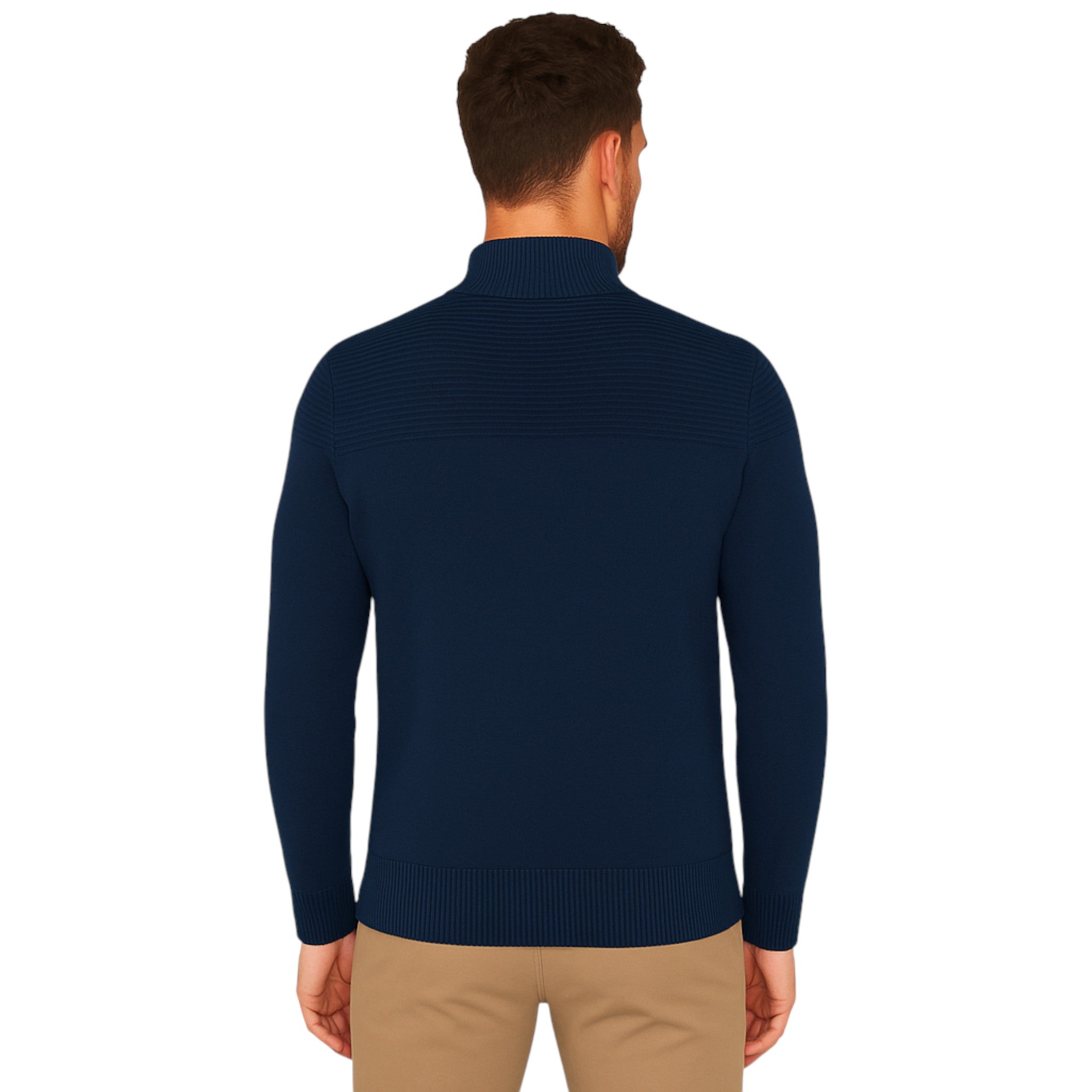 Men's ¼ Zip Noble Funnel Neck Jumper - Ex Store 'Firetrap'